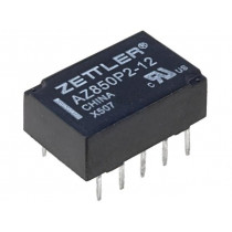 AZ850P2-12; Relay: electromagnetic; DPDT; Ucoil: 12VDC; 0.5A/125VAC; 1A/30VDC; ZETTLER