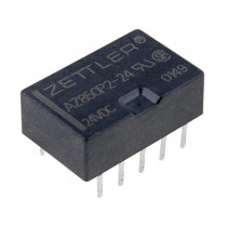 AZ850P2-24; Relay: electromagnetic; DPDT; Ucoil: 24VDC; 0.5A/125VAC; 1A/30VDC; ZETTLER
