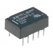 AZ850P2-3; Relay: electromagnetic; DPDT; Ucoil: 3VDC; 0.5A/125VAC; 1A/30VDC; ZETTLER