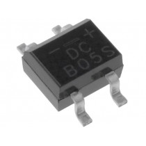 B05S; Single-phase bridge rectifier; Urmax: 50V; If: 0.5A; Ifsm: 30A; DC COMPONENTS