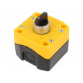 B1-RS-2O YELLOW/BLACK; Switch: rotary; Stabl.pos: 1; 22mm; black; Illumin: none; IP65; Pos: 3; AUSPICIOUS
