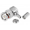 B1112A1-ND3G-1-50; Plug; BNC; male; angled 90°; 50Ω; crimped; for cable; delrin (POM); AMPHENOL