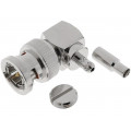 B1112E1-ND3G-6-75; Plug; BNC; male; angled 90°; 75Ω; crimped; for cable; delrin (POM); AMPHENOL