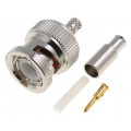 B1121E1-ND3G-5-50; Plug; BNC; male; straight; 50Ω; crimped; for cable; delrin (POM); AMPHENOL
