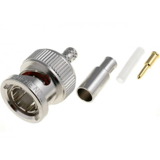 B1121E1-ND3G-6-75; Plug; BNC; male; straight; 75Ω; crimped; for cable; delrin (POM); AMPHENOL