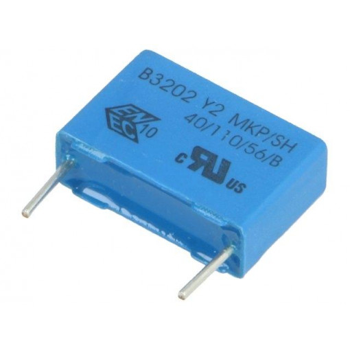 B32022A3223M; Capacitor: polypropylene; Y2; 22nF; 15mm; ±20%; 6x12x18mm; 300VAC; EPCOS B32022A3223M; Capacitor: polypropylene; Y2; 22nF; 15mm; ±20%; 6x12x18mm; 300VAC; EPCOS