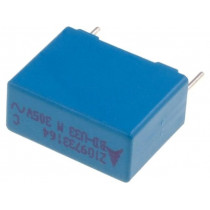 B32922C3334M000; Capacitor: polypropylene; X2; 330nF; 15mm; ±20%; 8x14x18mm; 305VAC; EPCOS