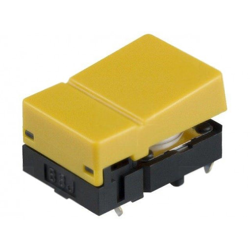 B3J-1300; Switch: keypad; Pos: 2; SPST-NO; 0.05A/24VDC; yellow; THT; 1.27N; OMRON OCB