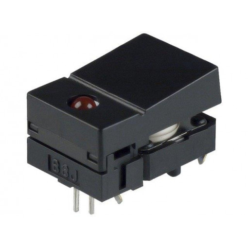 B3J-2100; Switch: keypad; Pos: 2; SPST-NO; 0.05A/24VDC; black; LED; red; THT; OMRON OCB B3J-2100; Switch: keypad; Pos: 2; SPST-NO; 0.05A/24VDC; black; LED; red; THT; OMRON OCB