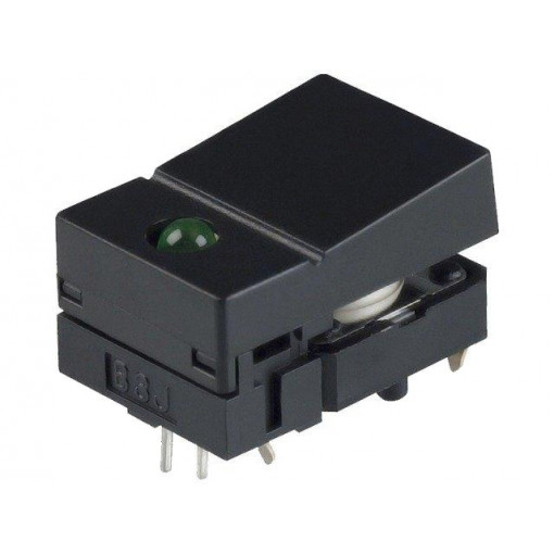 B3J-4100; Switch: keypad; Pos: 2; SPST-NO; 0.05A/24VDC; black; LED; green; THT; OMRON OCB
