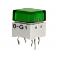 B3W-9000-G1G; Switch: keypad; Pos: 2; SPST-NO; 0.05A/24VDC; green; LED; green; THT; OMRON OCB