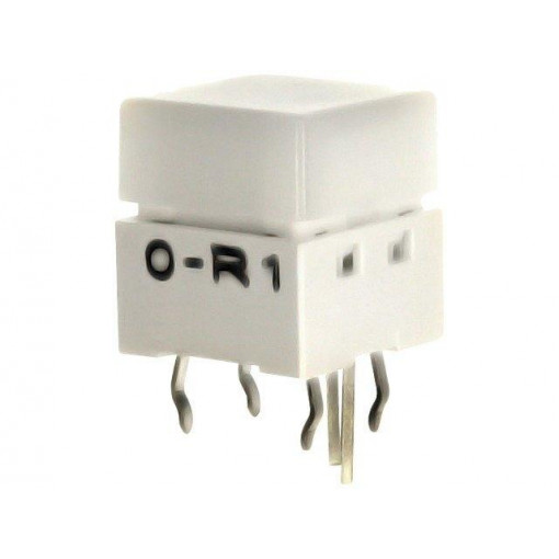 B3W-9000-R1N; Switch: keypad; Pos: 2; SPST-NO; 0.05A/24VDC; white; LED; red; THT; OMRON OCB