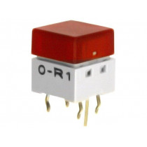 B3W-9000-R1R; Switch: keypad; Pos: 2; SPST-NO; 0.05A/24VDC; red; LED; red; THT; OMRON OCB