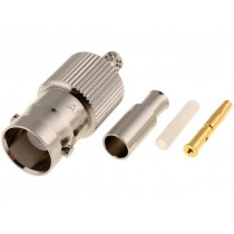 B6121E1-ND3G-5-50; Plug; BNC; female; straight; 50Ω; crimped; for cable; delrin (POM); AMPHENOL