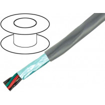 B953043 GE321; Wire; ProTekt; 4x24AWG; tinned copper braid; PVC; grey; 300V; 50m; ALPHA WIRE
