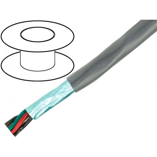 B953043 GE321; Wire; ProTekt; 4x24AWG; tinned copper braid; PVC; grey; 300V; 50m; ALPHA WIRE