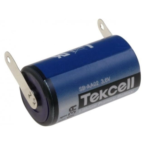 SB-AA02 CNR; Battery: lithium; 3.6V; 1/2AA; soldering lugs; Ø14.3x24.6mm; TEKCELL SB-AA02 CNR; Battery: lithium; 3.6V; 1/2AA; soldering lugs; Ø14.3x24.6mm; TEKCELL