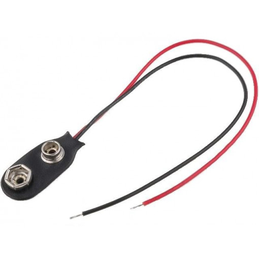 ; 6F22 connector; Leads: 2 leads; Size: 6F22,6LR61; Batt.no: 1; 150mm; 