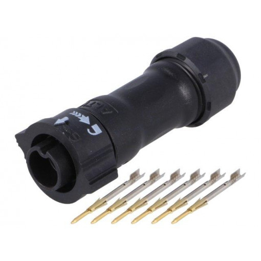 BD-06BFMA-QL8MP0; Connector: circular; male; plug; crimped; PIN: 6; 22AWG÷20AWG; IP68; AMPHENOL BD-06BFMA-QL8MP0; Connector: circular; male; plug; crimped; PIN: 6; 22AWG÷20AWG; IP68; AMPHENOL