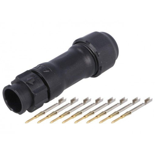 BD-08BMMA-QL8MP0; Connector: circular; male; plug; crimped; PIN: 8; 22AWG÷20AWG; IP68; AMPHENOL