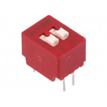 BD02; Switch: DIP-SWITCH; Poles number: 2; OFF-ON; 0.025A/25VDC; Pos: 2; C&K