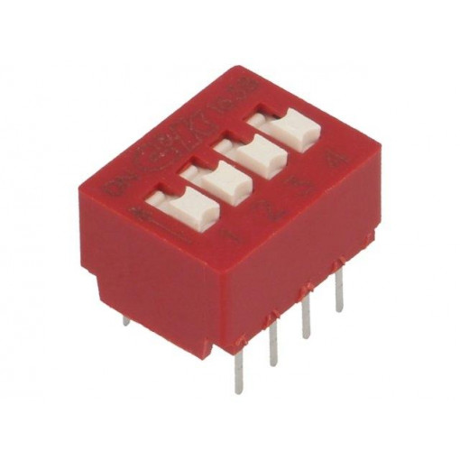 BD04; Switch: DIP-SWITCH; Poles number: 4; OFF-ON; 0.025A/25VDC; Pos: 2; C&K
