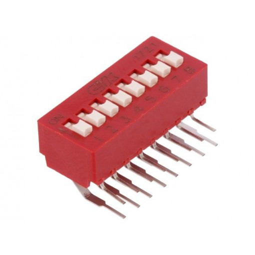 BD08AV; Switch: DIP-SWITCH; Poles number: 8; OFF-ON; 0.025A/25VDC; Pos: 2; C&K