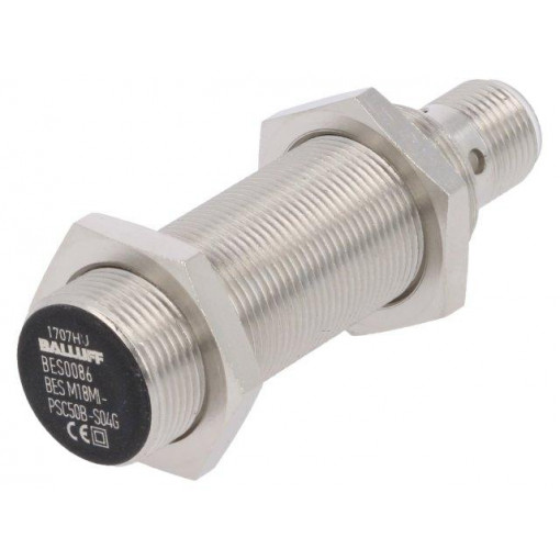 BES M18MI-PSC50B-S04G; Sensor: inductive; Output conf: PNP / NO; 0÷5mm; 12÷30VDC; M18; BALLUFF