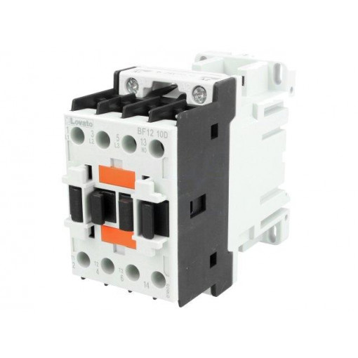 BF1210D024; Contactor: 3-pole; NO x3; Auxiliary contacts: NO; 24VDC; 12A; DIN; LOVATO ELECTRIC