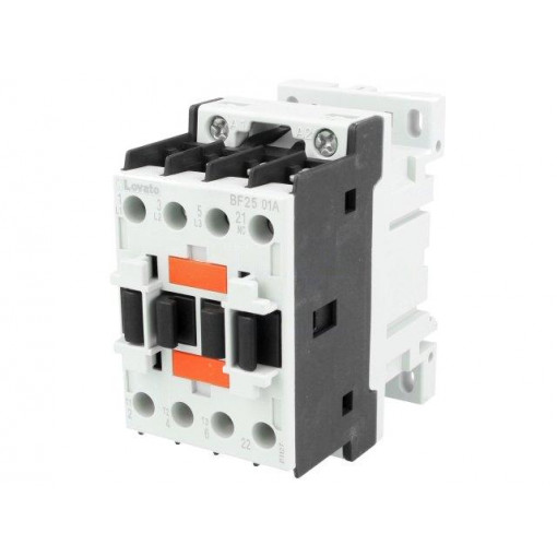 BF2501A230; Contactor: 3-pole; NO x3; Auxiliary contacts: NC; 230VAC; 25A; DIN; LOVATO ELECTRIC