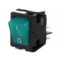 C6053ALBG21197W; ROCKER; DPST; Pos: 2; OFF-ON; 16A/250VAC; green; neon lamp 125V; BULGIN