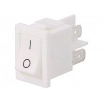 H8550VBWW076B; ROCKER; DPST; Pos: 2; OFF-ON; 10A/250VAC; 10A/28VDC; white; none; BULGIN