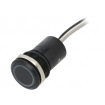 MC19MCBGR; Switch: capacitive; Pos: 2; SPST-NC; 0.01A/12VDC; IP68; ON-(OFF); BULGIN