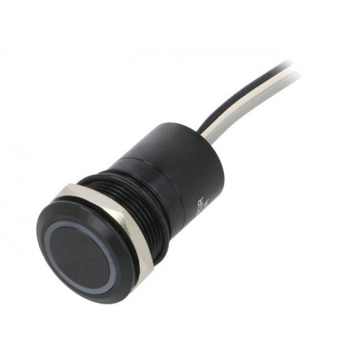 MC19MCBGR; Switch: capacitive; Pos: 2; SPST-NC; 0.01A/12VDC; IP68; ON-(OFF); BULGIN