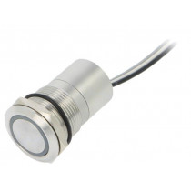 MC19MCSGR; Switch: capacitive; Pos: 2; SPST-NC; 0.01A/12VDC; IP68; ON-(OFF); BULGIN