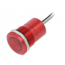 MC22LORRG; Switch: capacitive; Pos: 2; SPST-NO; 0.01A/12VDC; IP68; OFF-ON; red; BULGIN