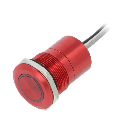 MC22LORRG; Switch: capacitive; Pos: 2; SPST-NO; 0.01A/12VDC; IP68; OFF-ON; red; BULGIN