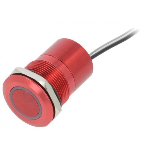 MC22MCRGR; Switch: capacitive; Pos: 2; SPST-NC; 0.01A/12VDC; IP68; ON-(OFF); BULGIN