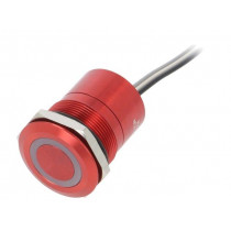 MC25LCRGR; Switch: capacitive; Pos: 2; SPST-NC; 0.01A/12VDC; IP68; ON-OFF; red; BULGIN
