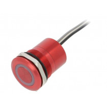 MC25LORGR; Switch: capacitive; Pos: 2; SPST-NO; 0.01A/12VDC; IP68; OFF-ON; red; BULGIN