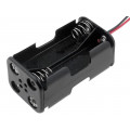 BH-343-1A; Holder; Leads: cables; Size: AA,R6; Batt.no: 4; Colour: black; 150mm; COMF