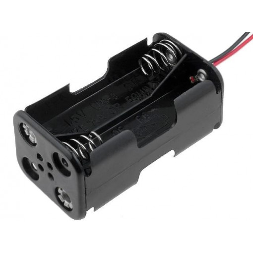 BH-343-1A; Holder; Leads: cables; Size: AA,R6; Batt.no: 4; Colour: black; 150mm; COMF BH-343-1A; Holder; Leads: cables; Size: AA,R6; Batt.no: 4; Colour: black; 150mm; COMF