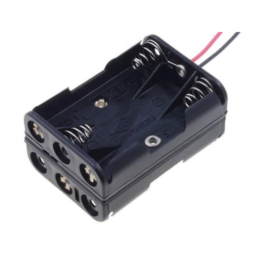 BH-463A; Holder; Leads: cables; Size: AAA,R3; Batt.no: 6; Colour: black; 150mm; COMF