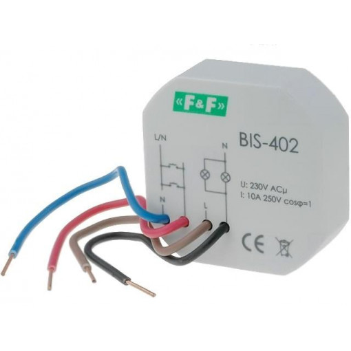 BIS-402; Relay: installation; bistable; NO; Mounting: in mounting box; 10A; F&F BIS-402; Relay: installation; bistable; NO; Mounting: in mounting box; 10A; F&F