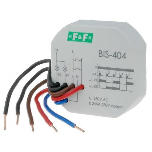 BIS-404; Relay: installation; bistable; NO x2; Mounting: in mounting box; F&F BIS-404; Relay: installation; bistable; NO x2; Mounting: in mounting box; F&F