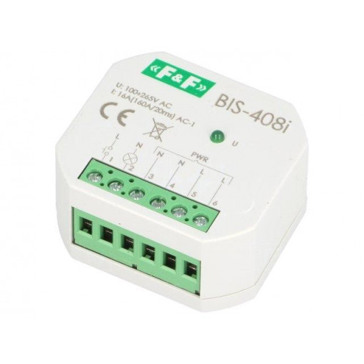 BIS-408I 230V; Relay: installation; bistable,inrush; NO; Switch.method: OFF-ON; F&F BIS-408I 230V; Relay: installation; bistable,inrush; NO; Switch.method: OFF-ON; F&F