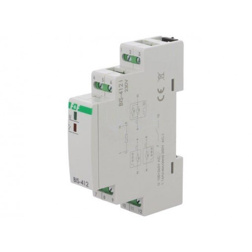 BIS-412I 230V; Relay: installation; bistable,inrush; SPDT; Mounting: DIN; 16A; F&F BIS-412I 230V; Relay: installation; bistable,inrush; SPDT; Mounting: DIN; 16A; F&F