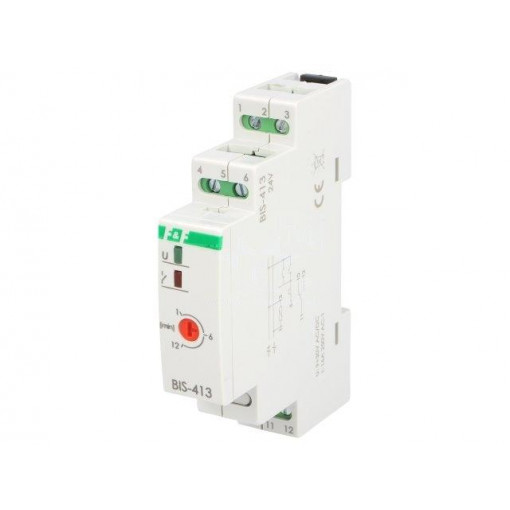BIS-413 24V AC/DC; Relay: installation; bistable; SPDT; Features: timer; Mounting: DIN; F&F