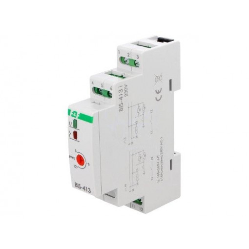 BIS-413I 230V; Relay: installation; bistable,inrush; SPDT; Features: timer; 16A; F&F BIS-413I 230V; Relay: installation; bistable,inrush; SPDT; Features: timer; 16A; F&F