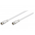 60724; Cable; 75Ω; 0.5m; F plug,both sides; white; Goobay